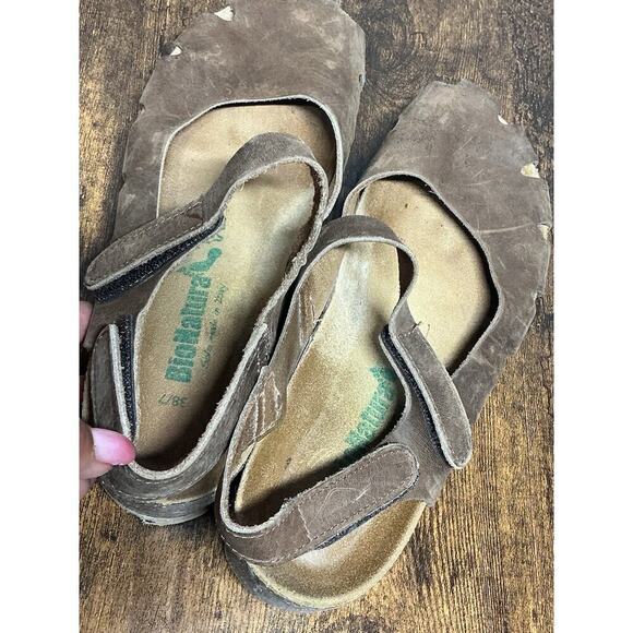 BioNatura SOLO Leather Mary Jane Closed Toe Sandals Size 7/38 Cork Brown - Picture 6 of 14